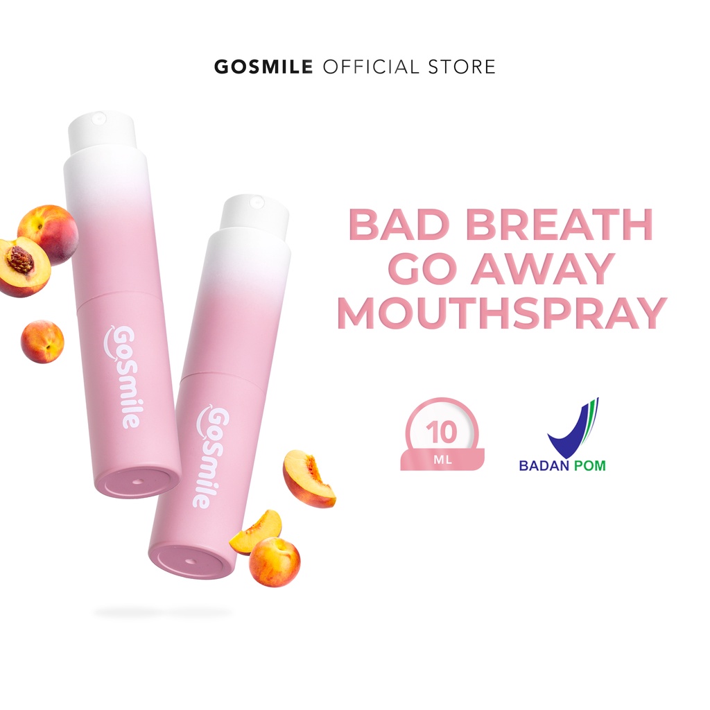 Go Smile Bad Breath Go Away Mouthspray Peach - Mouth Spray Mulut Fresh untuk Menghilangkan Bau Mulut [BPOM}