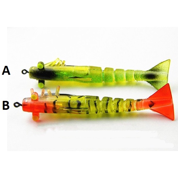 UMPAN CASTING SOFT LURE LIVE SHIRMP UDANG HIDUP 3D WITH WORM HOOK LUMINOUS