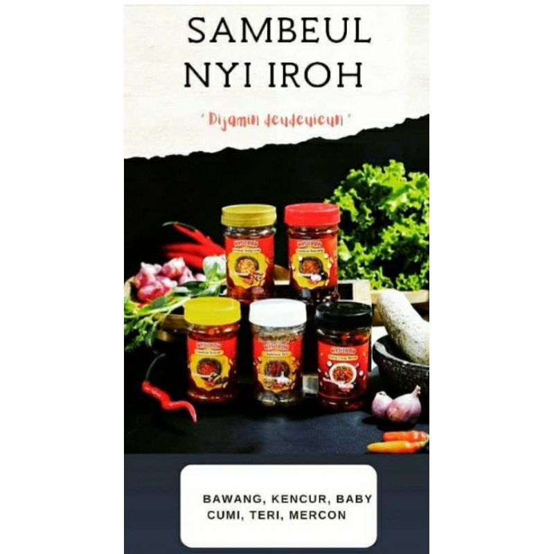 

SAMBEL NYI IROH RASA BAWANG,CUMI,KENCUR,TERI,MERCON
