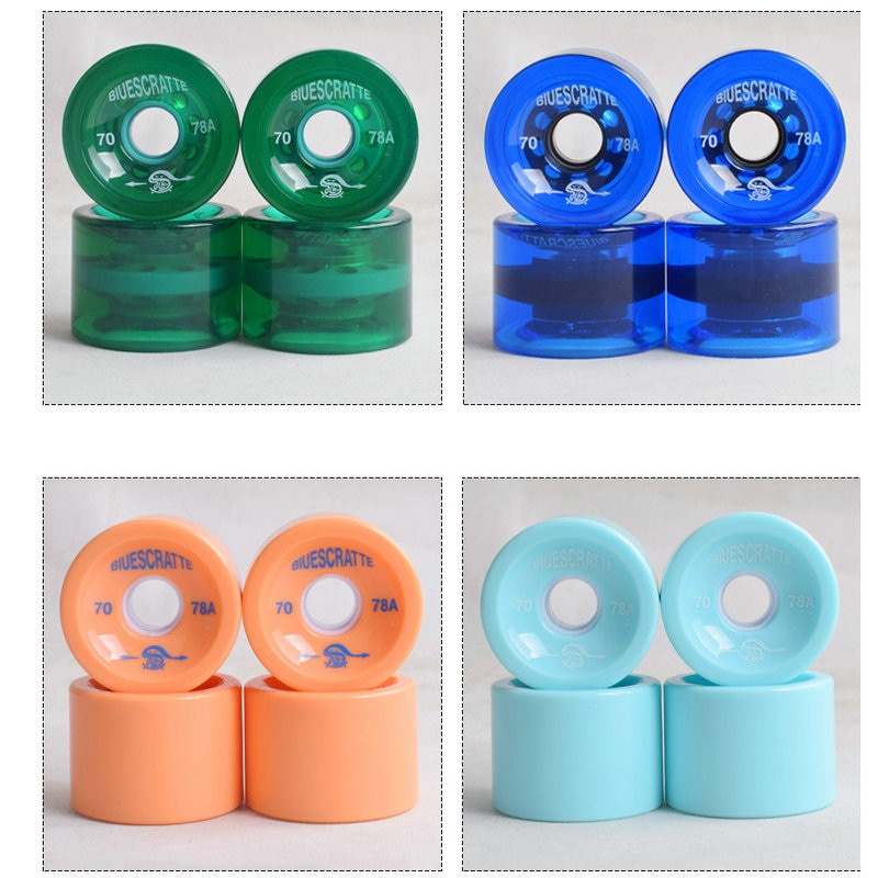 70 *51Mm LONGBOARD Elastisitas Tinggi Skateboard Roda 78A Halus Disikat Jalan Jalan Olahraga Papan Panjang Skuter PU 4 Pcs Roda