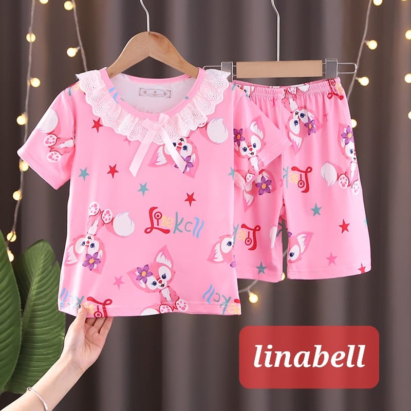 SETELAN RENDA BAJU TIDUR SANTAI ANAK PEREMPUAN FASHION IMPORT MOTIF LUCU ADEM NYAMAN