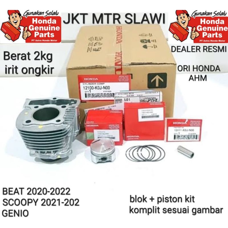 blok set seher piston ring pen komplit size std honda genio beat k1a asli honda