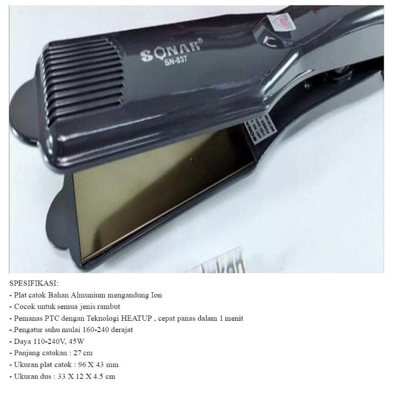 CATOK RAMBUT SONAR SN-837 / CATOK 2IN1 PELURUS RAMBUT//CATOKAN PELURUS RAMBUT