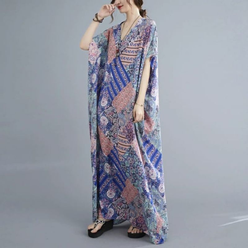 MDLV ~ 91003# Homewear Maxi Dress Maxi Dress Oversize Dress Bigsize Dress Batik Fashion Import