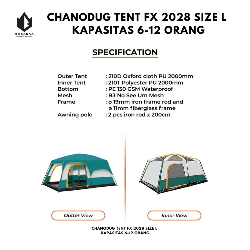 Tenda family chanodug ragha 6 - 12 person - tenda tunnel - tenda keluarga - tenda family - tenda camping fami