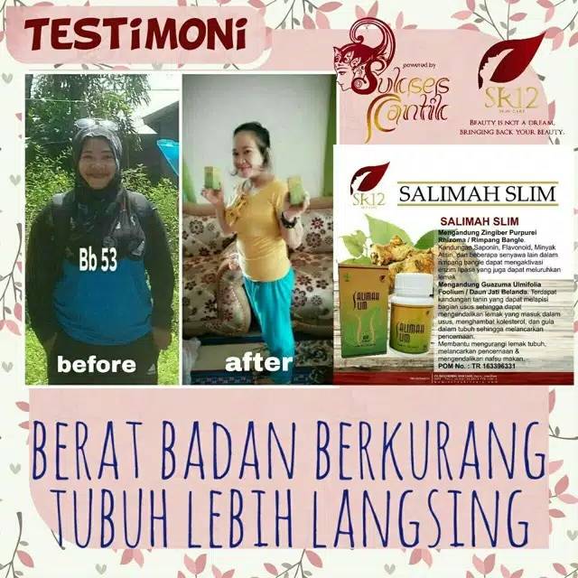 Salimah Slim SR12 Original Paket Pelakor Pelangsing Badan Cepat dan Ampuh Peluntur Lemak Kotor BPOM Perut Buncit Wanita Herbal Ori 100%