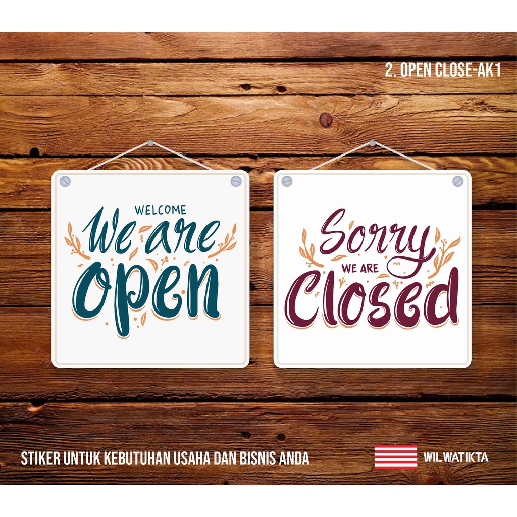Custom Open Closed | Desain Elegan | | Sign Board Acrylic