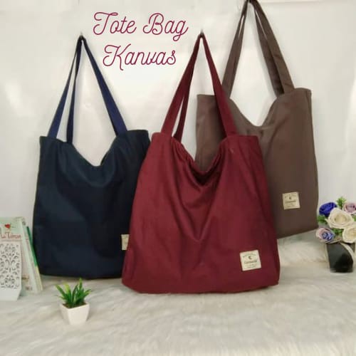 TOTEBAG KANVAS RESLETING WANITA/NUDIE BAG MOTIF POLOS CANVAS SUEDING TEBAL LEMBUT BISA CUSTOM SABLON