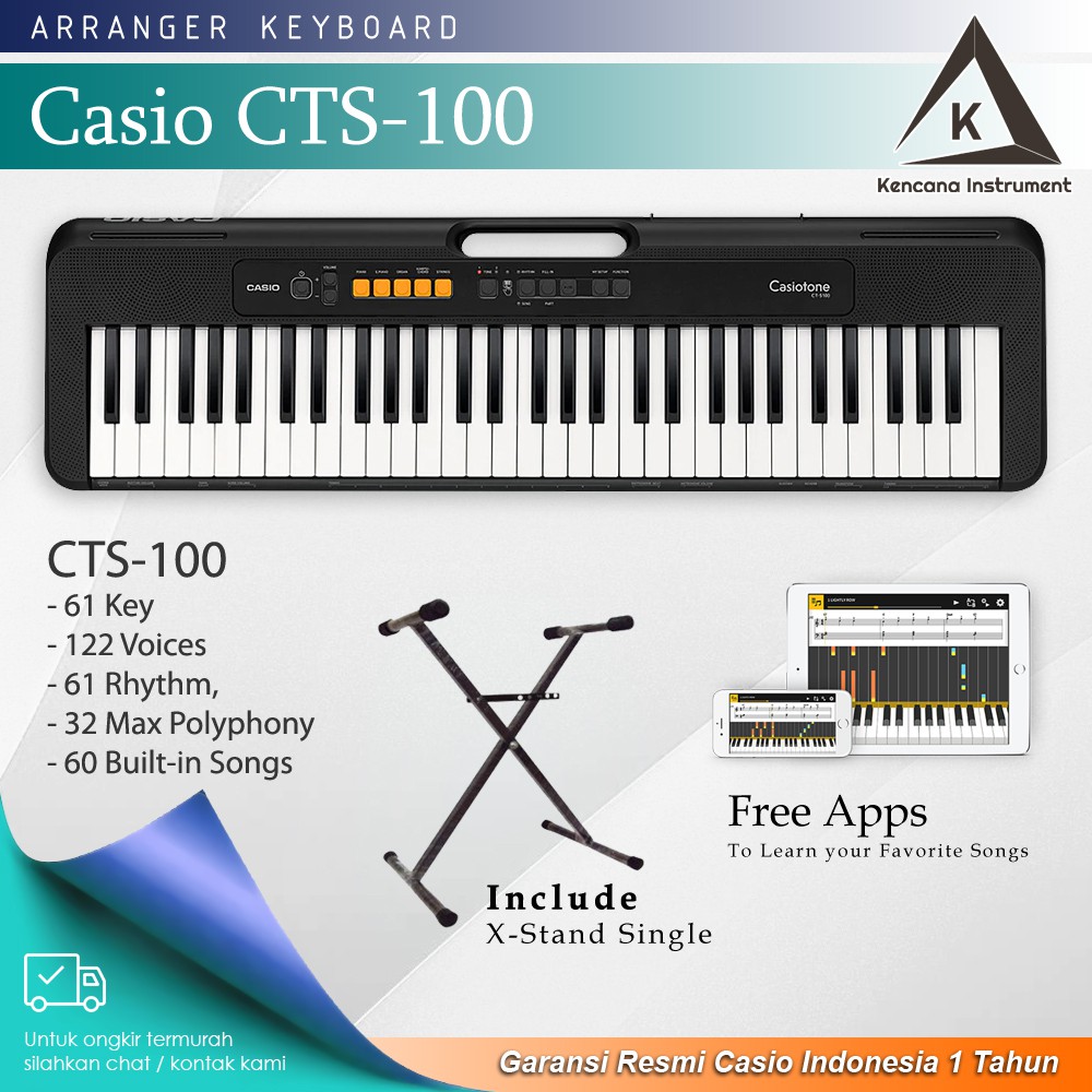 Keyboard Casio CTS100  / CT-S100 / CTS 100 Garansi Resmi