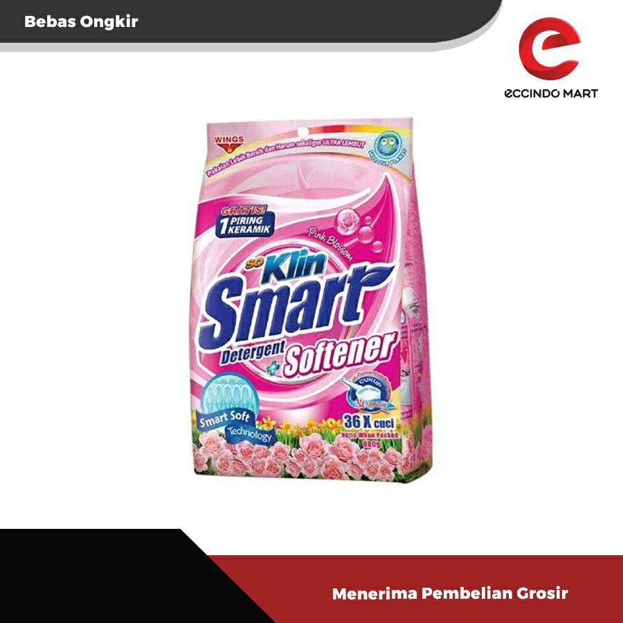 SO KLIN / Soklin Smart Detergent + Softener 1 kg / Deterjen Bubuk