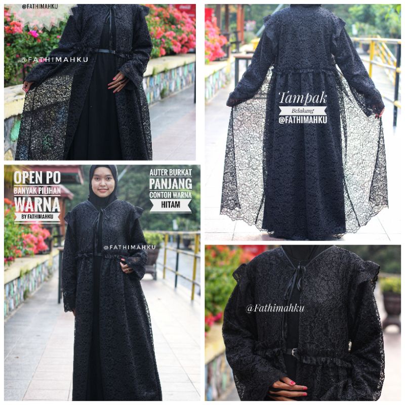 Long Auter Burkat Lengan Panjang/Blazer Gamis Polos/Auter Rempel