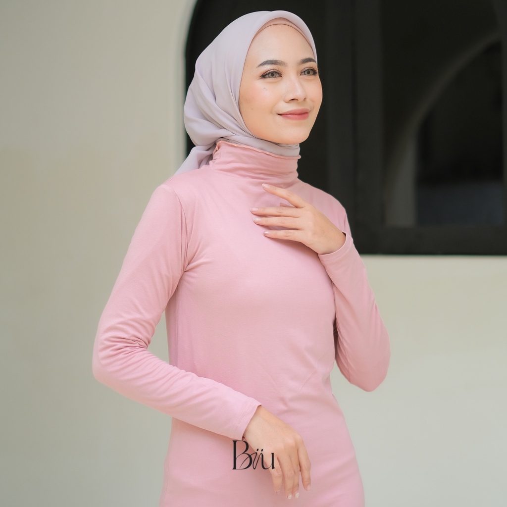 Biiu Kaos Inner Manset Wanita Turtleneck Lengan Panjang Premium