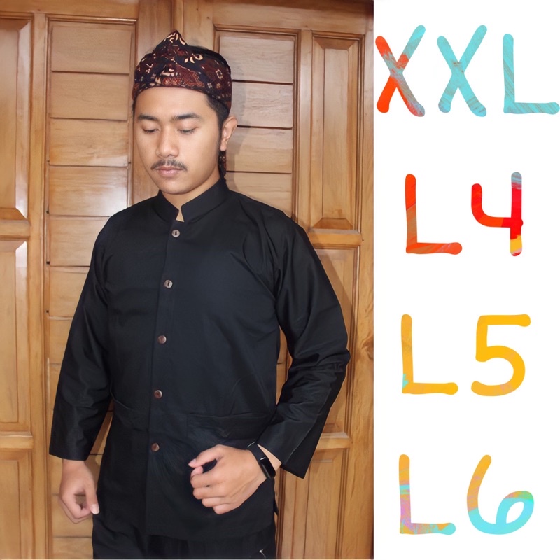 Stelan Pangsi Katun Drill (Gratis iket kepala) XXL,L4,L5,L6