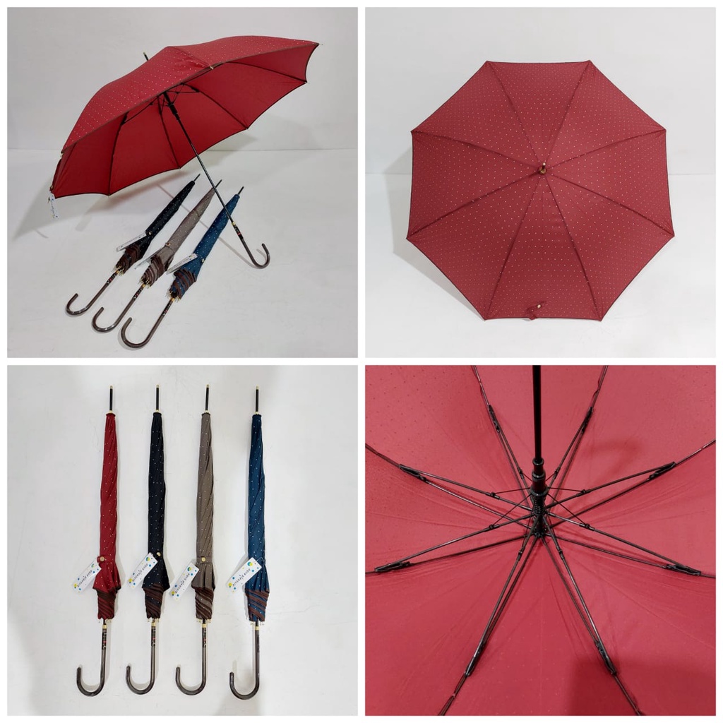 TERBARU! Payung Panjang Gagang J Motif Polkadot / Payung Fashion Jepang