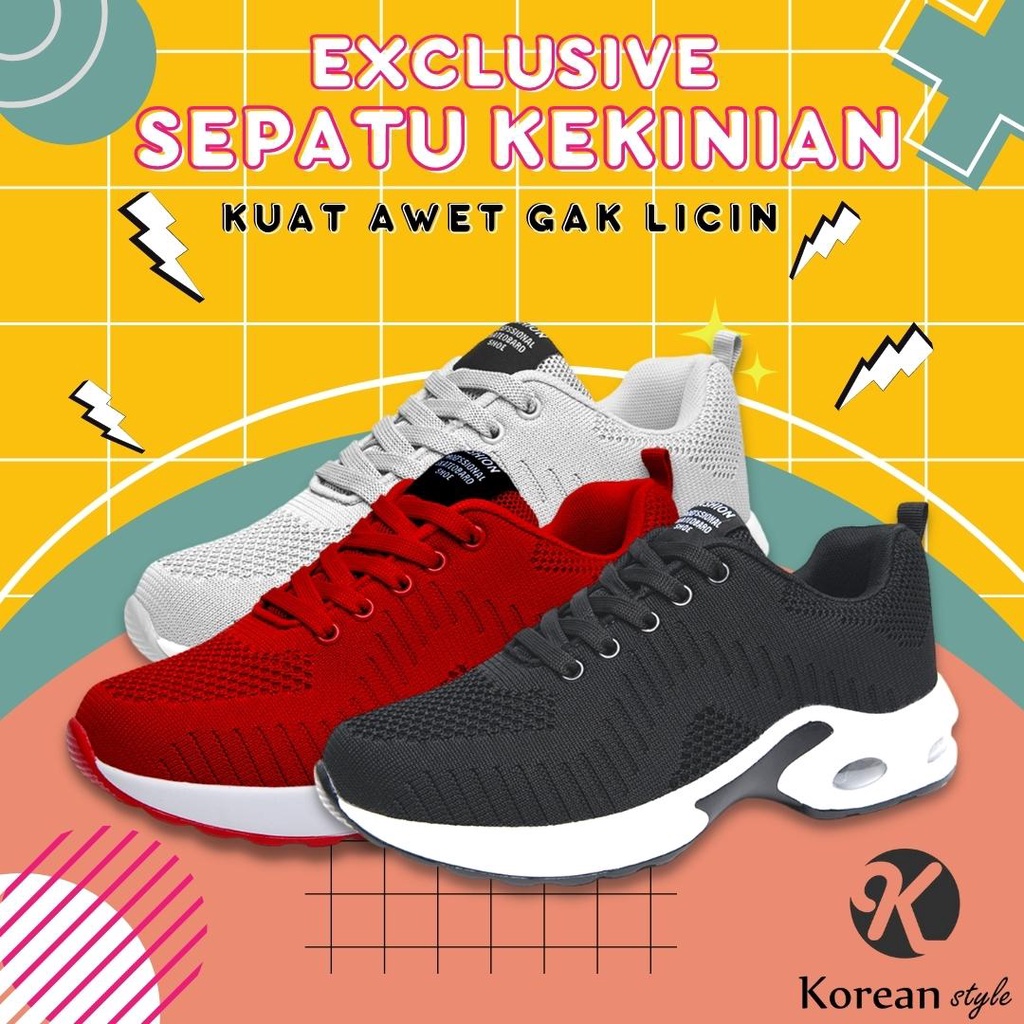 Sepatu Sneakers Wanita Kekinian Terbaru Korean Style Sport Running Olahraga Santai Spatu Snekers Cew