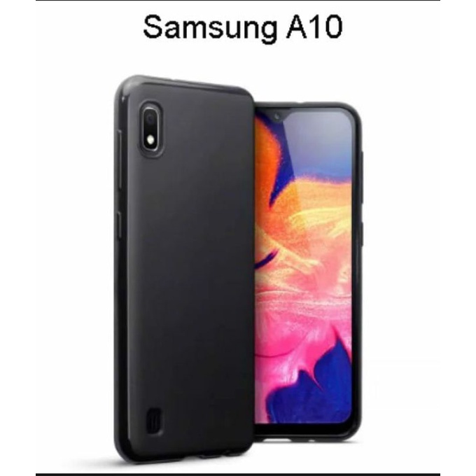 SOFTCASE SAMSUNG GALAXY A10  SLIM MATTE BLACK SILIKON CASE HITAM POLOS