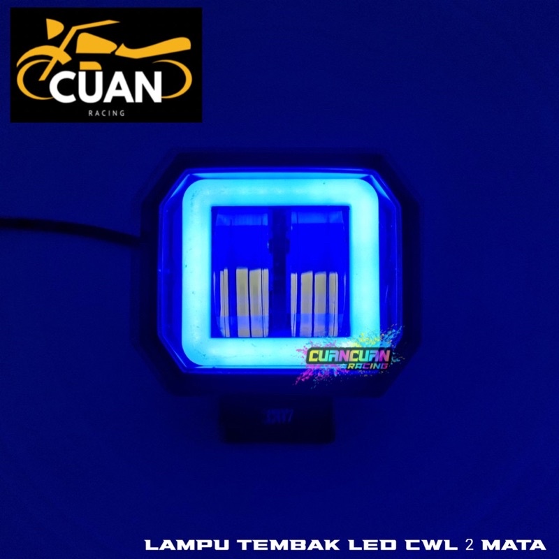 Lampu Tembak Sorot LED MT Star  CWL 2 Mata Lensa 4D CREE Angel Eye Kotak Square