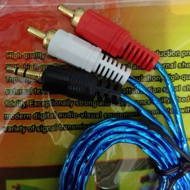 Kabel AUX 2 in 1 Panjang 1.5 Meter Sambungan HP ke Speaker