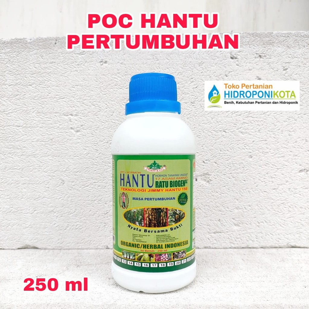 pupuk HANTU PERTUMBUHAN 250 ML - pupuk organik cair - pupuk daun - merk JIMMY HANTU