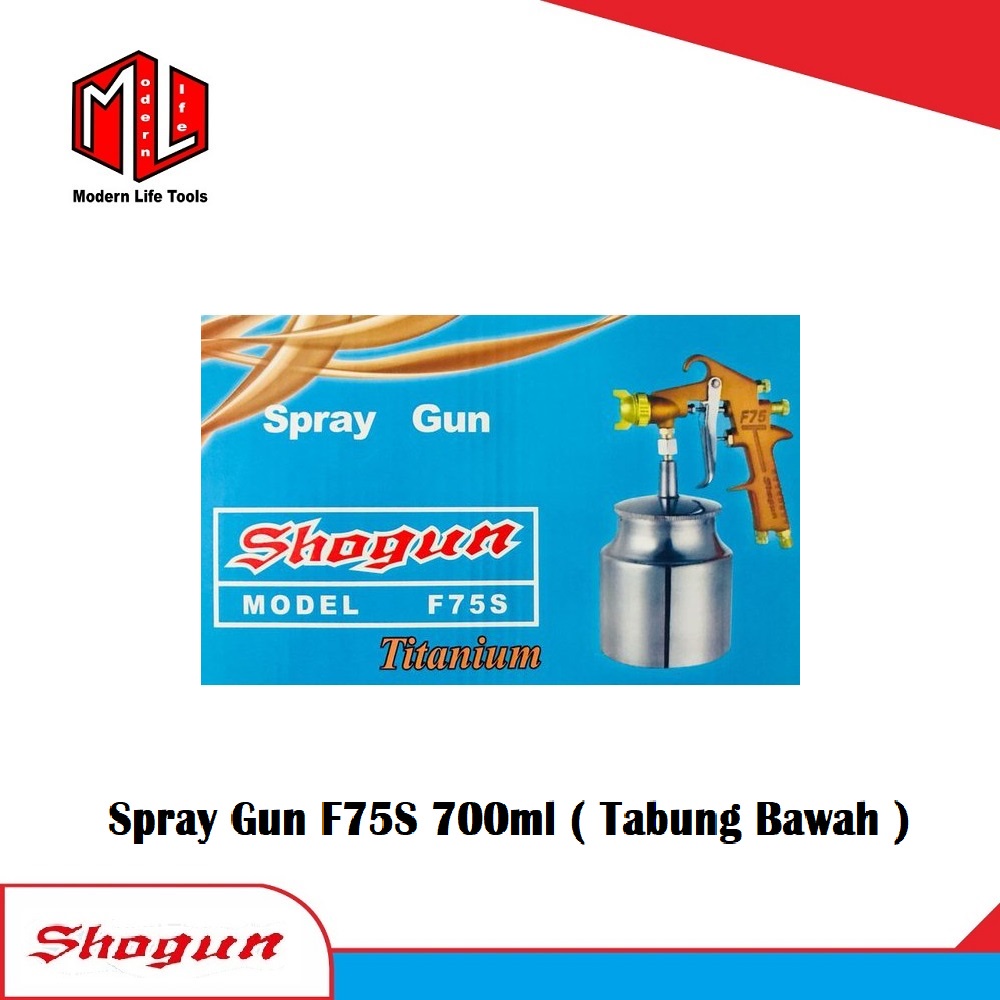 SHOGUN F75S Spray Gun Tabung Bawa Alat Cat Semprot F 75S TITANIUM F75S