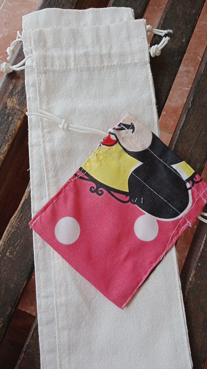 Pouch For Stainless Metal Straw Blacu, Pouch Kantong Sedotan Stainless Steel Minim 5 Pcs