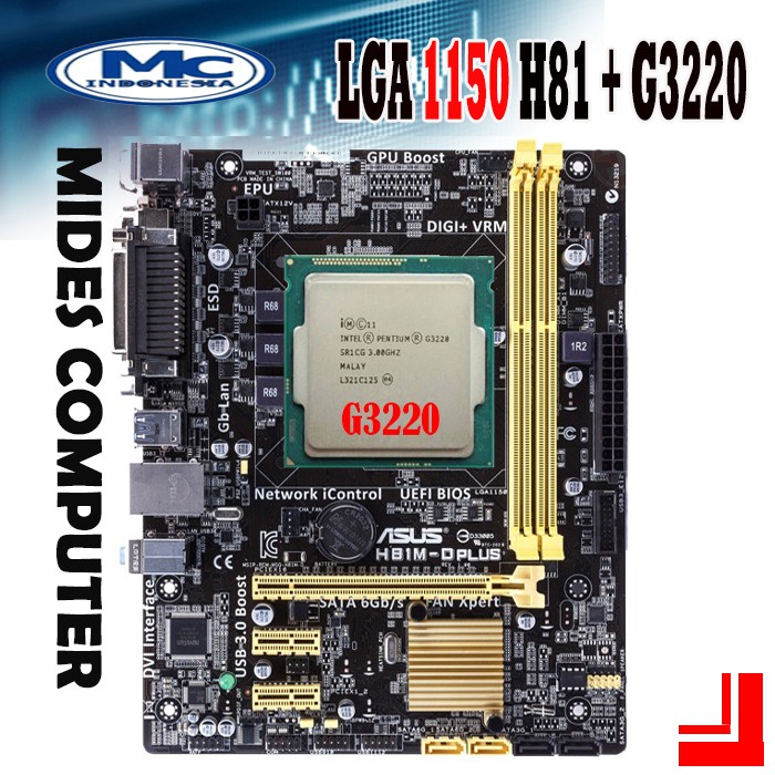 Paketan H81 ASUS + Processor Intel Celeron G3220