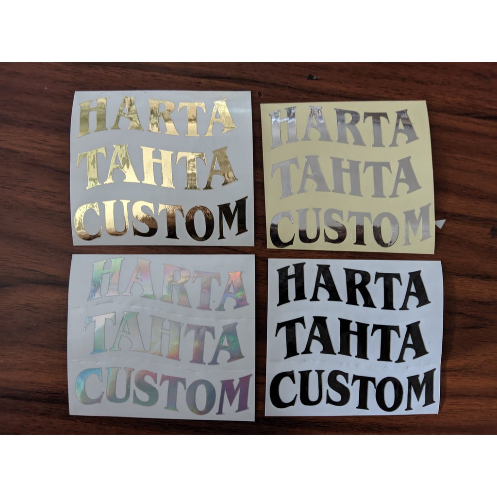 Sticker cutting HARTA TAHTA CUSTOM /bisa pesan terserah anda(bebas)