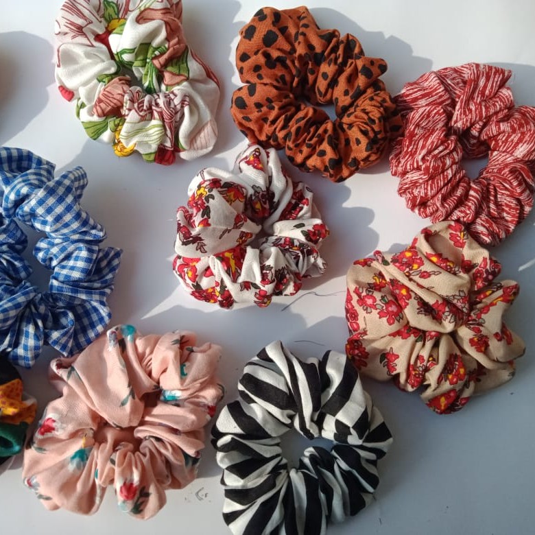 Scruncies Scrunchy Srunchie Ikat Rambut Aksesoris Hijab Fashion Wanita Korea