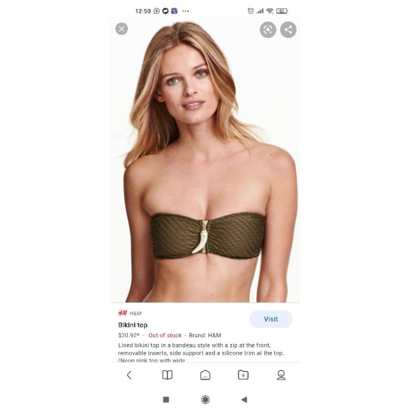 Top Bikini H&M Swimwear hnm swimsuit 34B