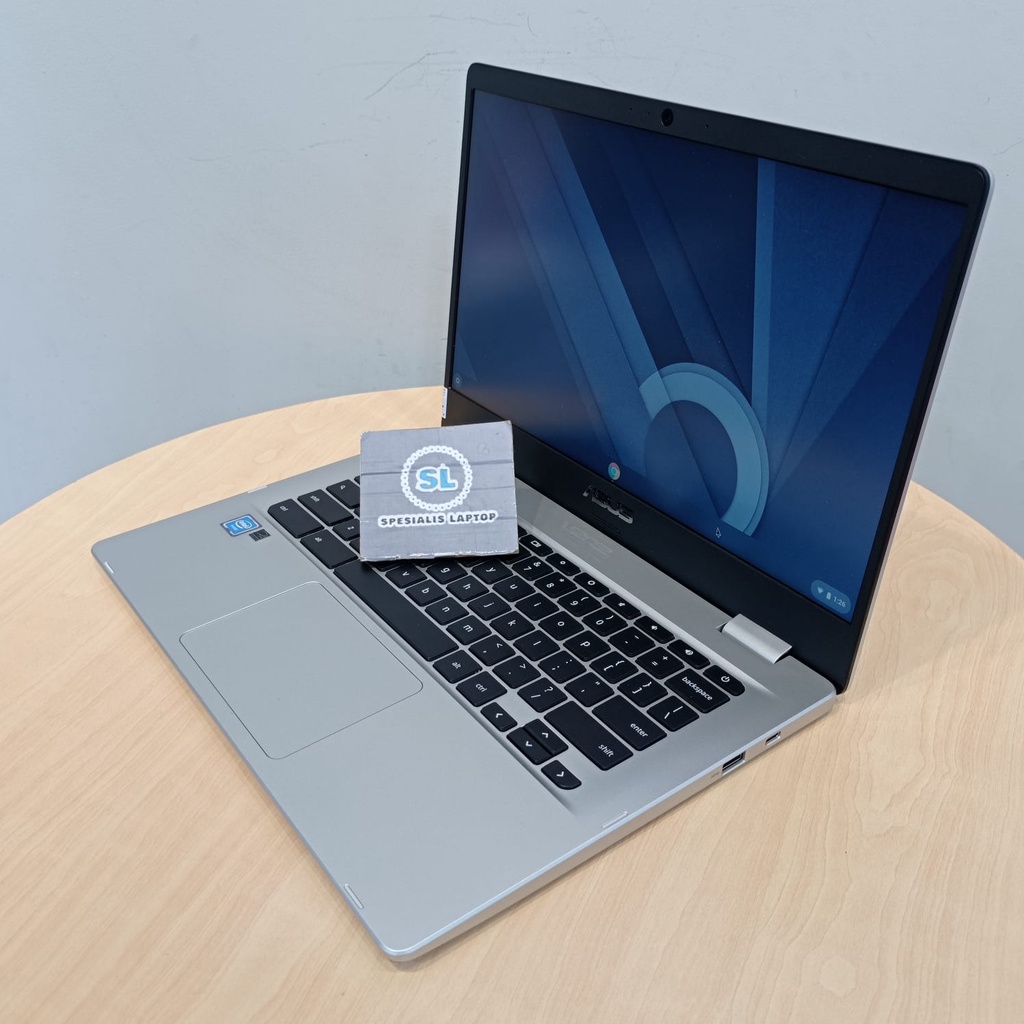 LAPTOP SEKOLAH MURAH ASUS CHROMEBOOK C423 N3350 4GB 64GB 128GB CHROME OS SILVER