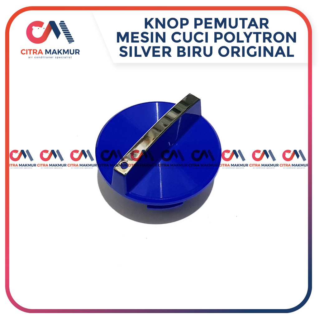 Knop Pemutar Polytron Biru Silver perak Metal kilat Original Tombol Mesin Cuci Asli