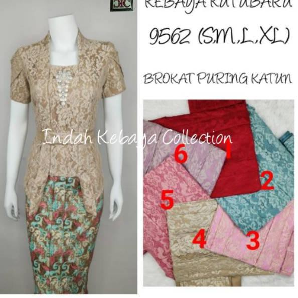 ZCV Indah Kebaya Collection | 9562 | Kebaya Brukat Kutubaru Lengan Pendek Furing Katun S M L XL ✼ ➼