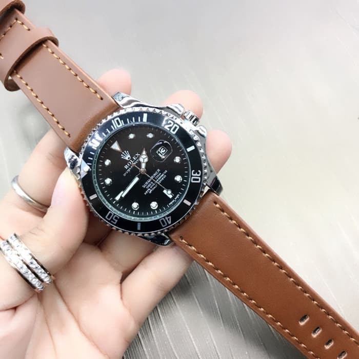 jam tangan ROLEX PRIA SUBMARINER KULIT