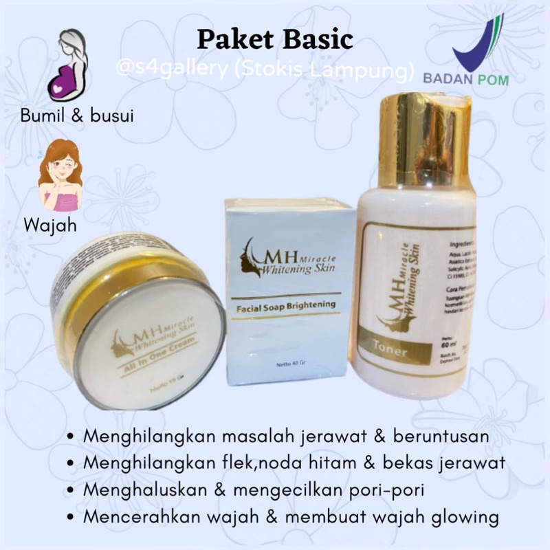 MH MIRACLE WHITENING SKIN ORIGINAL 100% BPOM STOKIS MH