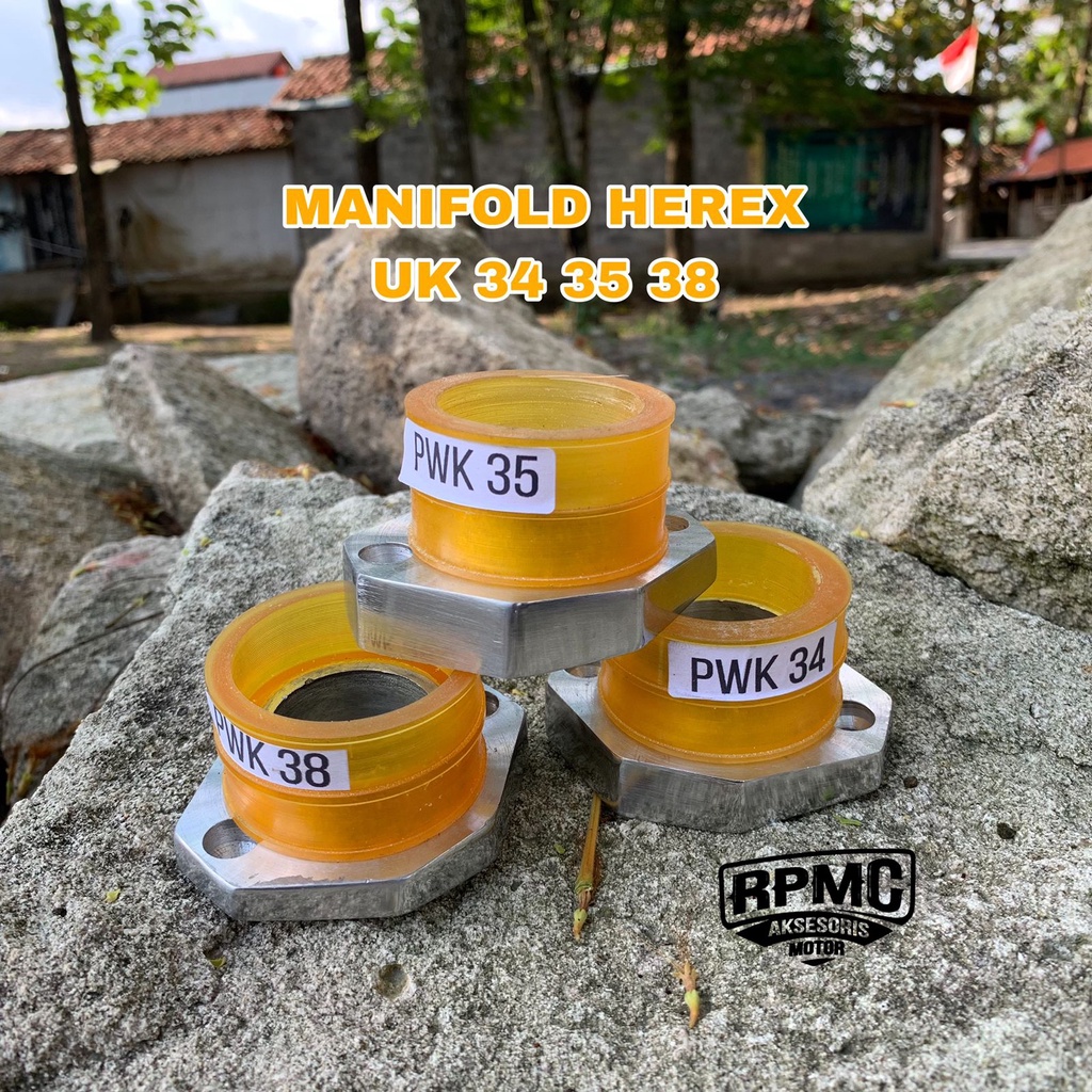 INTAKE MANIFOLD MANIPOL HEREX PWK PE PWL CNC KRJ UKURAN 32 34 35 38 CNC TEFLON TEVLON PREMIUM PJ AIR