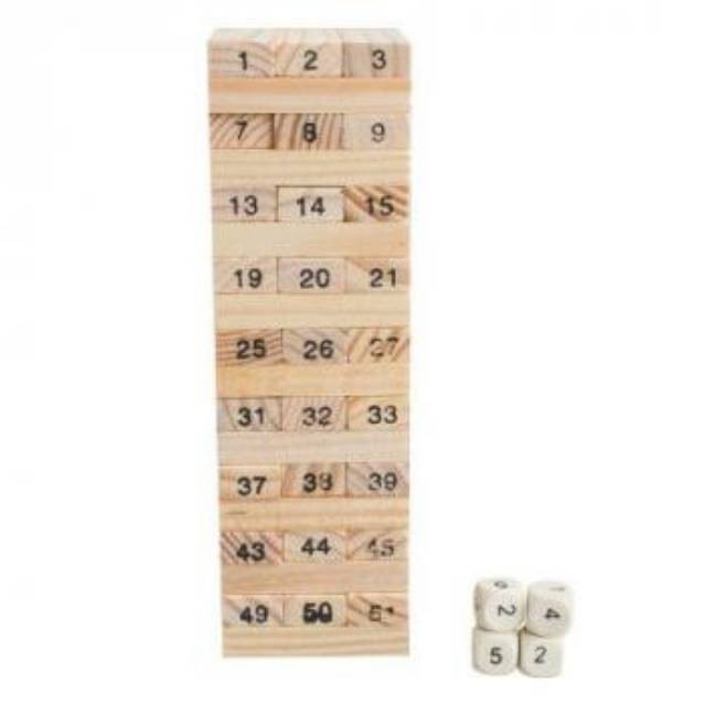 Permainan Uno Stako Kayu 51 54 Balok 4 Dadu Susun Bangun Bongkar Pasang Edukasi Belajar Stacko Besar