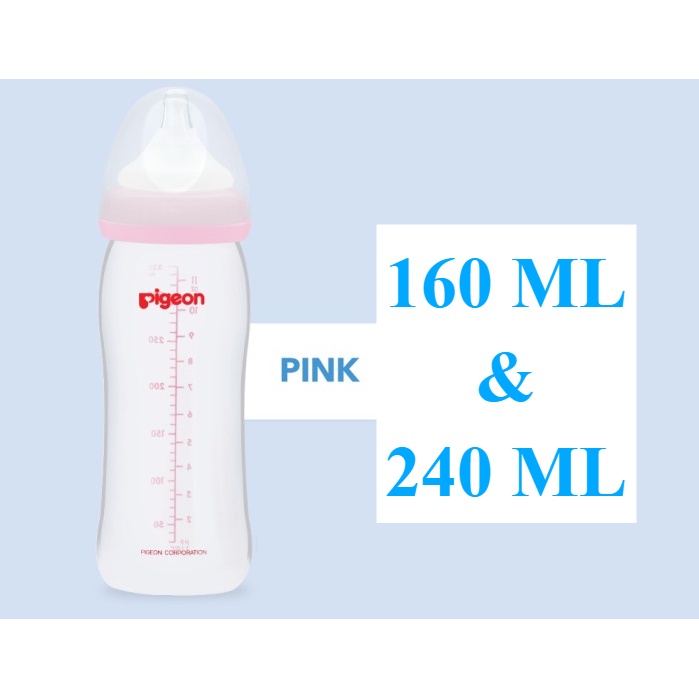 PIGEON BOTOL PP WIDE NECK 240 ML &amp; 160 ML WITH P-PLUS NIPPLE