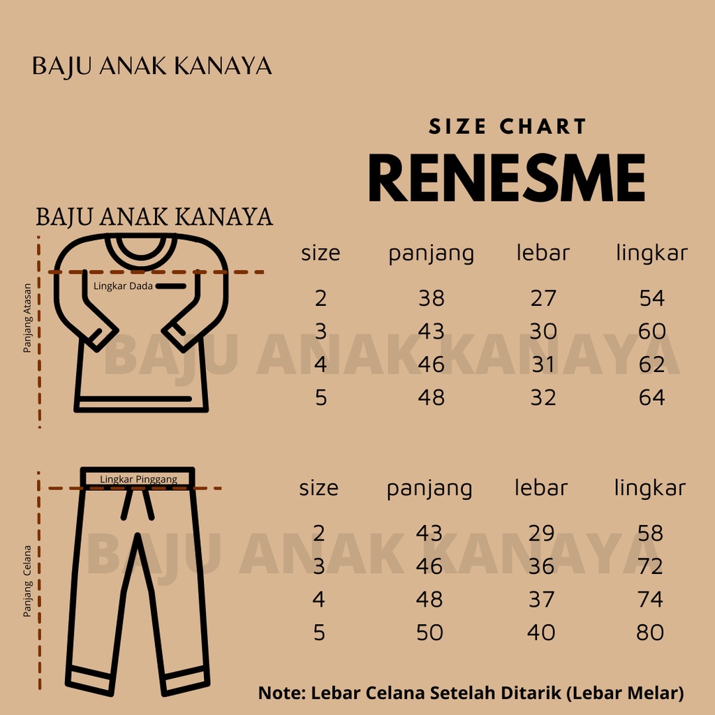 1-4TH SETELAN ANAK RENESME ONE SET ANAK RAYON by MyBee