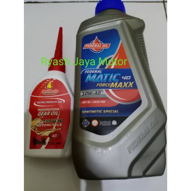 Paket hemat oli mesin Federal Matic Force maxx SAE 10-40W + Gardan for mio/beat/mio J/vario/Spin/