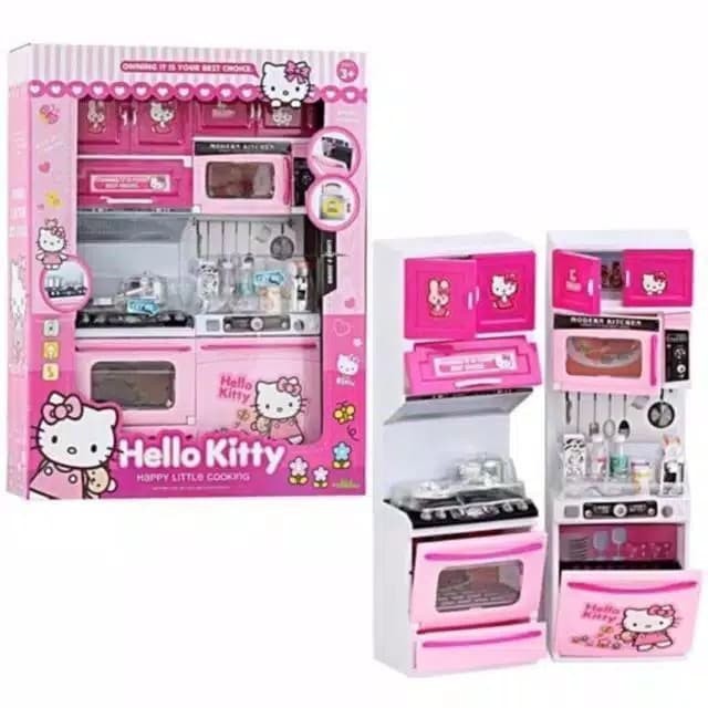 MAINAN ANAK CEWEK MASAK MASAKAN MODERN KITCHEN SET HELLO KITTY KOMPOR-KADO ANAK EDUKASI