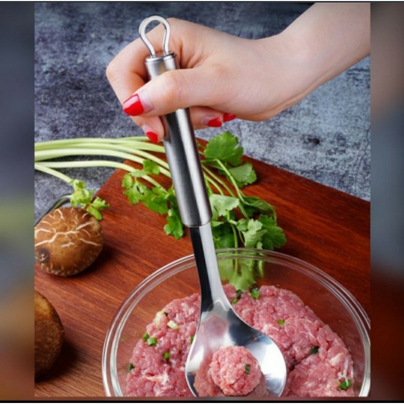 Cetakan Bakso Stainless ( Sendok Cetak Bakso )