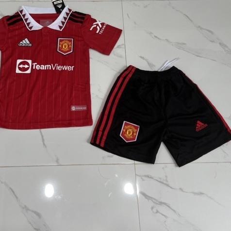 (SQ26)-JERSEY BAJU BOLA ANAK KIDS MU HOME 2022 2023 GRADE ORI JERSEY KIDS MANCHESTER UNITED HOME 202