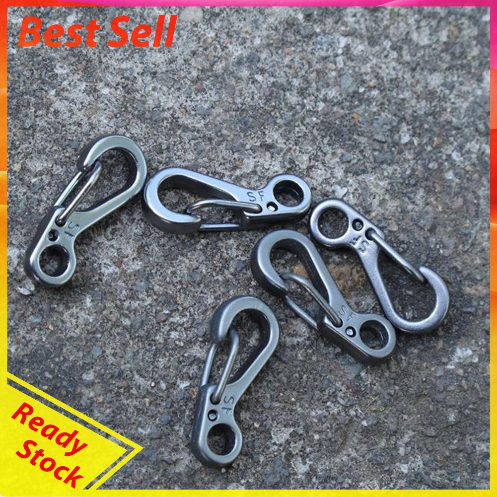 10pcs Mini Carabiner Keychain Outdoor Climbing Spring Buckle Hook EDC Tool