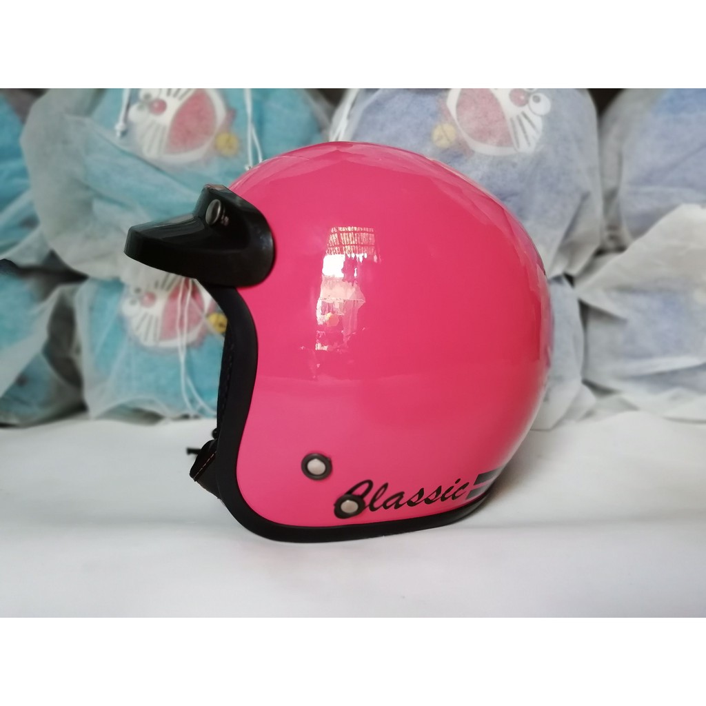HELM BOGO CLASSIC DEWASA PINK TANPA KACA