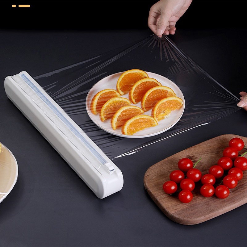 Hot Sale/Cling Wrap Dispenser/Kotak Pemotong Cling Film Kemasan Makanan/Plastic Wrap Cutter/Roll Box Plastic Cling Film Cutter Alat Dapur