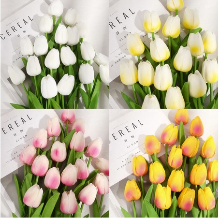 1 Piece Buket Bunga Tulip Buatan dengan Bahan Kain untuk Hiasan Dekorasi Rumah / Pesta