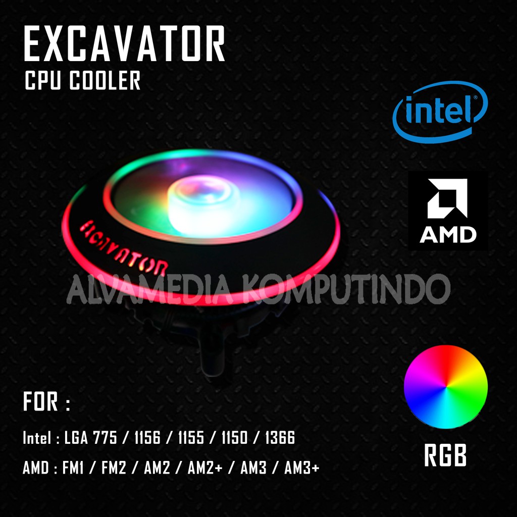CPU COOLER EXCAVATOR RGB FOR INTEL/AMD /COOLER MURAH/ FAN PROCESOR RGB
