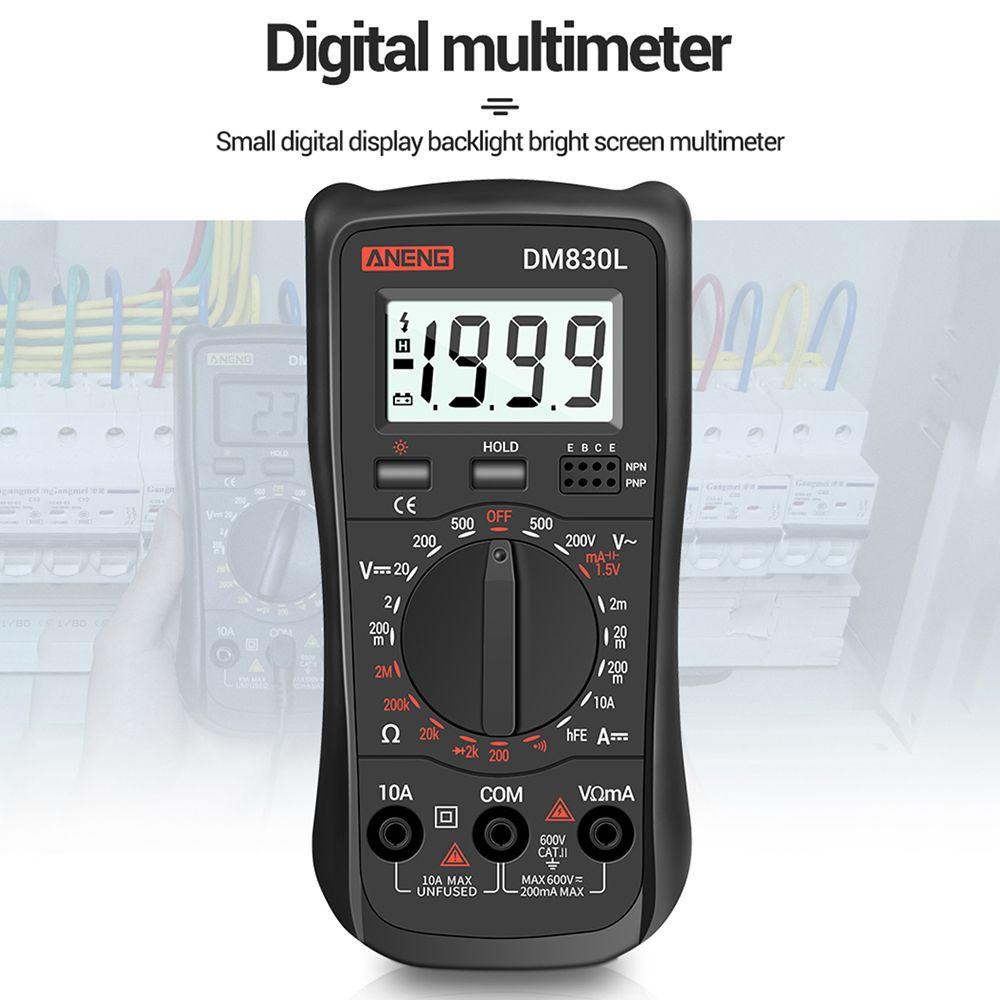 Solighter Digital Smart Multimeter Presisi Tinggi 1999jumlah True RMS Transistor Tester