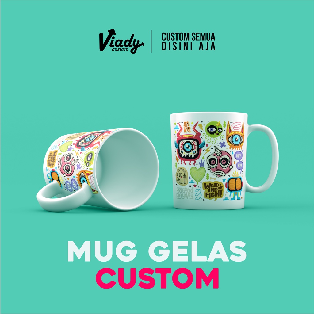 Jual CETAK MUG CUSTOM SOUVENIR MUG FOTO GELAS CUSTOM Shopee