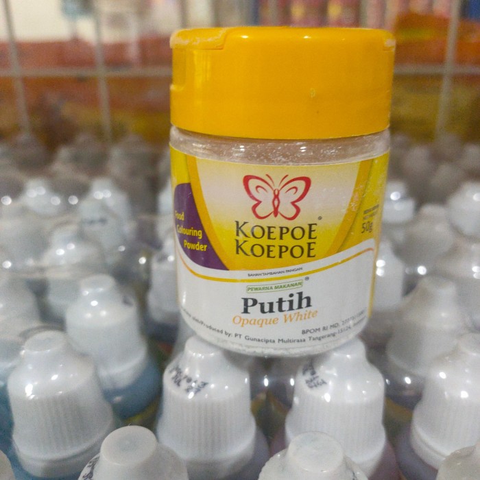 

Pewarna Putih Makanan Kupu Kupu Koepoe Koepoe 50gr Opaque White